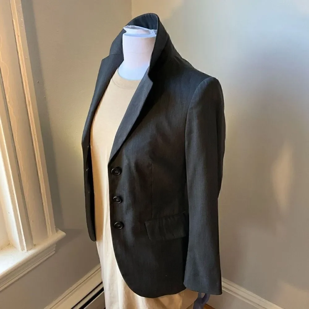 Vintage United Colors of Benetton, 3 Button Fitted Blazer, XS, Grey. Pockets!